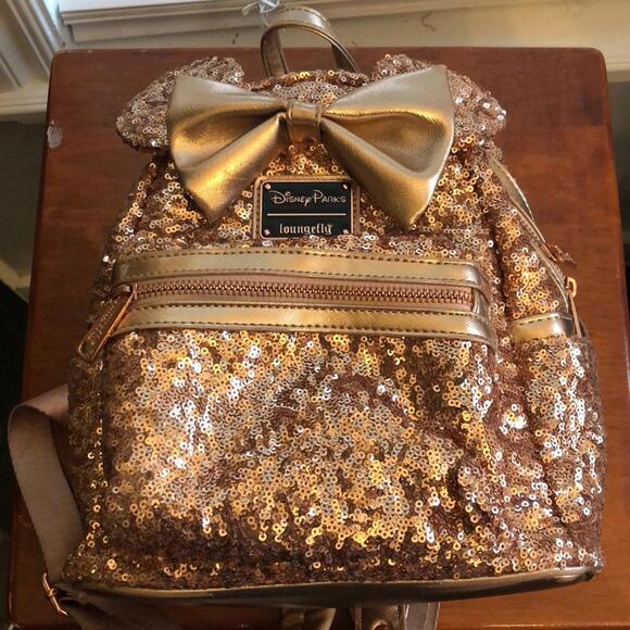 Loungefly Handbags - Loungefly x Disney Minnie Mouse Rose Gold Sequin Backpack